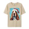 Christmas Dog Basset Hound T-Shirt Fashion Tops Tee Tops Hipster Male T Shirts Funny Cool Tee Streetwear Man