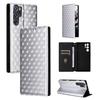 Cubic Grid Texture Flip Leather Phone Case