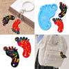 Small Foot Ornament Silicone Mold Woman Keychain Decorative Pendant Resin Casting Mould Jewelry Molds for DIY Crafts