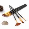 7pcs set Art Paint Brushes Set Round & Flat & Filbert & Fan Tips Professional Drawing Paintbrushes Nylon Hair Wooden