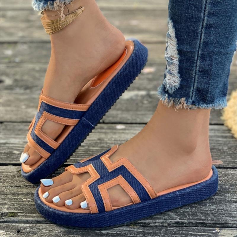 Summer Fashion New Color-Block Casual Slippers