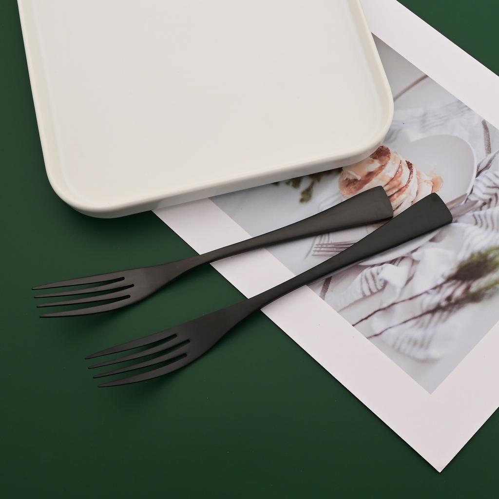 5PCS Service for 1 Matte Black Dinnerware Cutlery Set with Steak Knife Family Eating Utensils 18/10 Stainless Steel Flatware Silverware