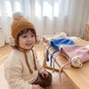 Solid Color Bear Earflap Beanie Knitted Toddler Kids Cap Warm Warm Knitted Cap  For Toddler