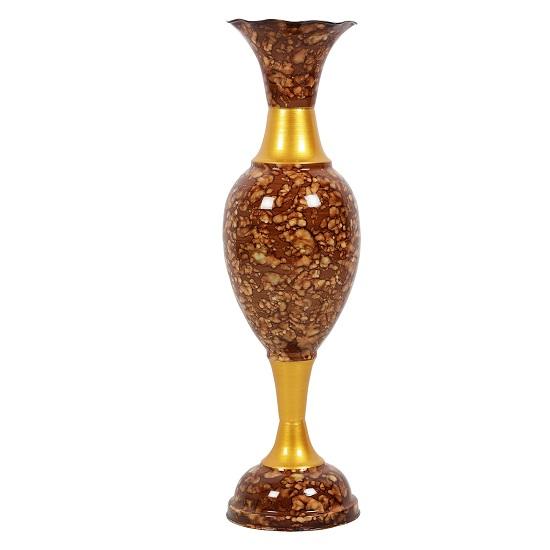 Flower Vase Big Size for Living Room Corner - 63.5 Cm Long Brown Texture -Pack of 1