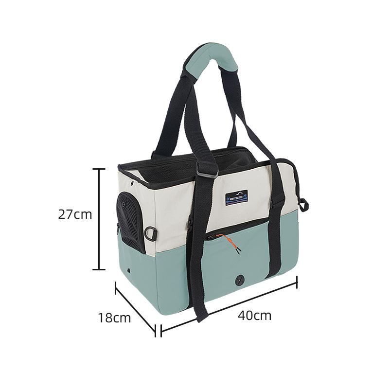 Pet camping bag waterproof breathable large capacity grid travel portable pet backpack dog outdoor