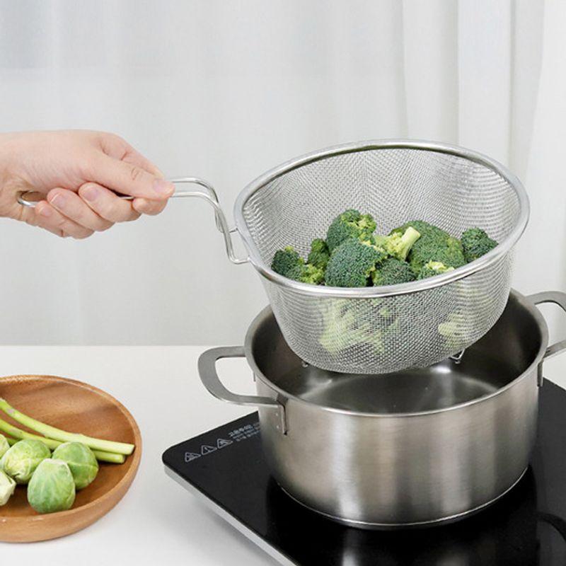 Wiedergeboren. J 304 Edelstahl Abtropfsieb 18cm / Runder Edelstahl Loch-Frittiersieb Gemüse-Abtropfsieb