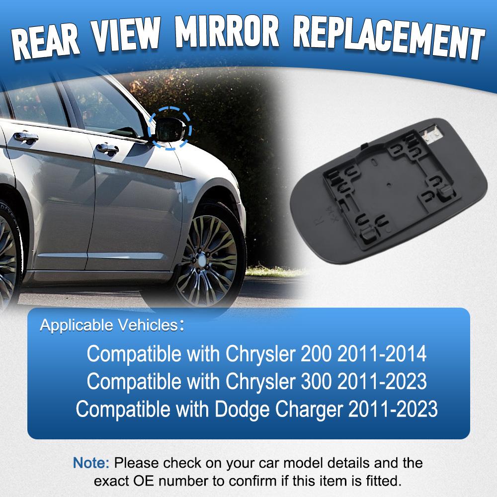 Vetro Lente Specchietto Retrovisore Laterale Riscaldato Sinistro/Destro Per Chrysler 300 Dodge Charger 2011-2026 68101147AA 68101146AA