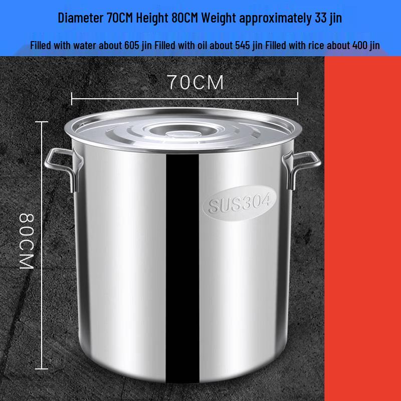 Heavy-Duty Food-Grade 304 Stainless Steel Stockpot with Lid