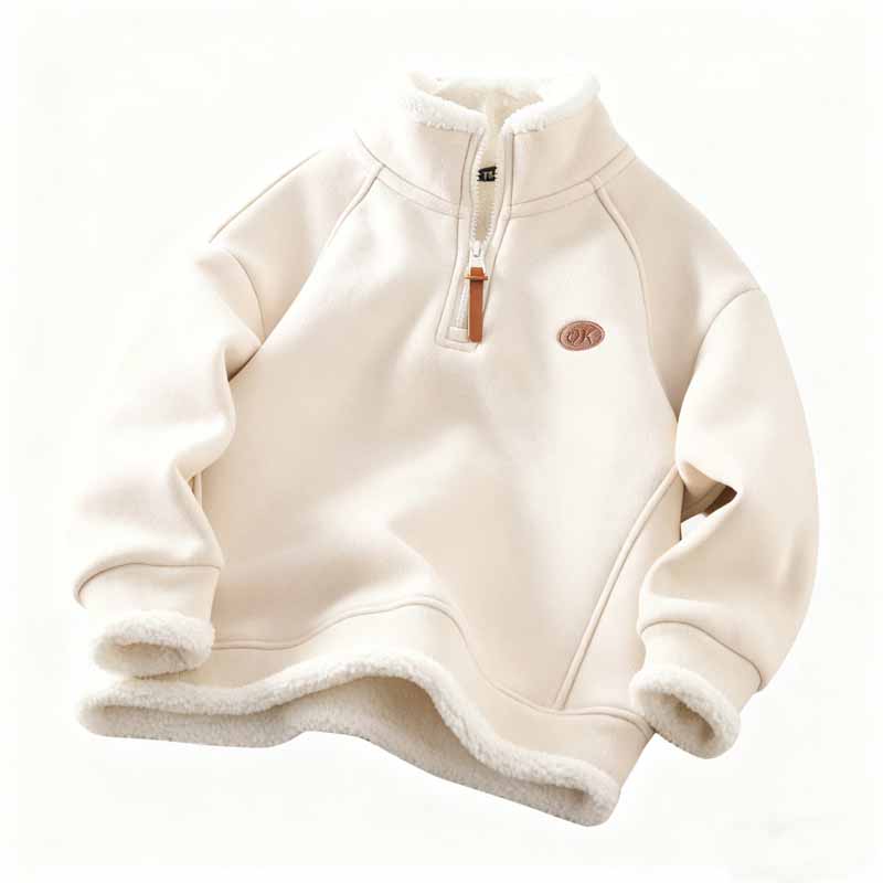 Winter Children's Lambswool Sweatshirt Boys Fleece Pullover Girls Thicken Warm Jumper Autumn Kids Long-Sleeved Casual Clothes