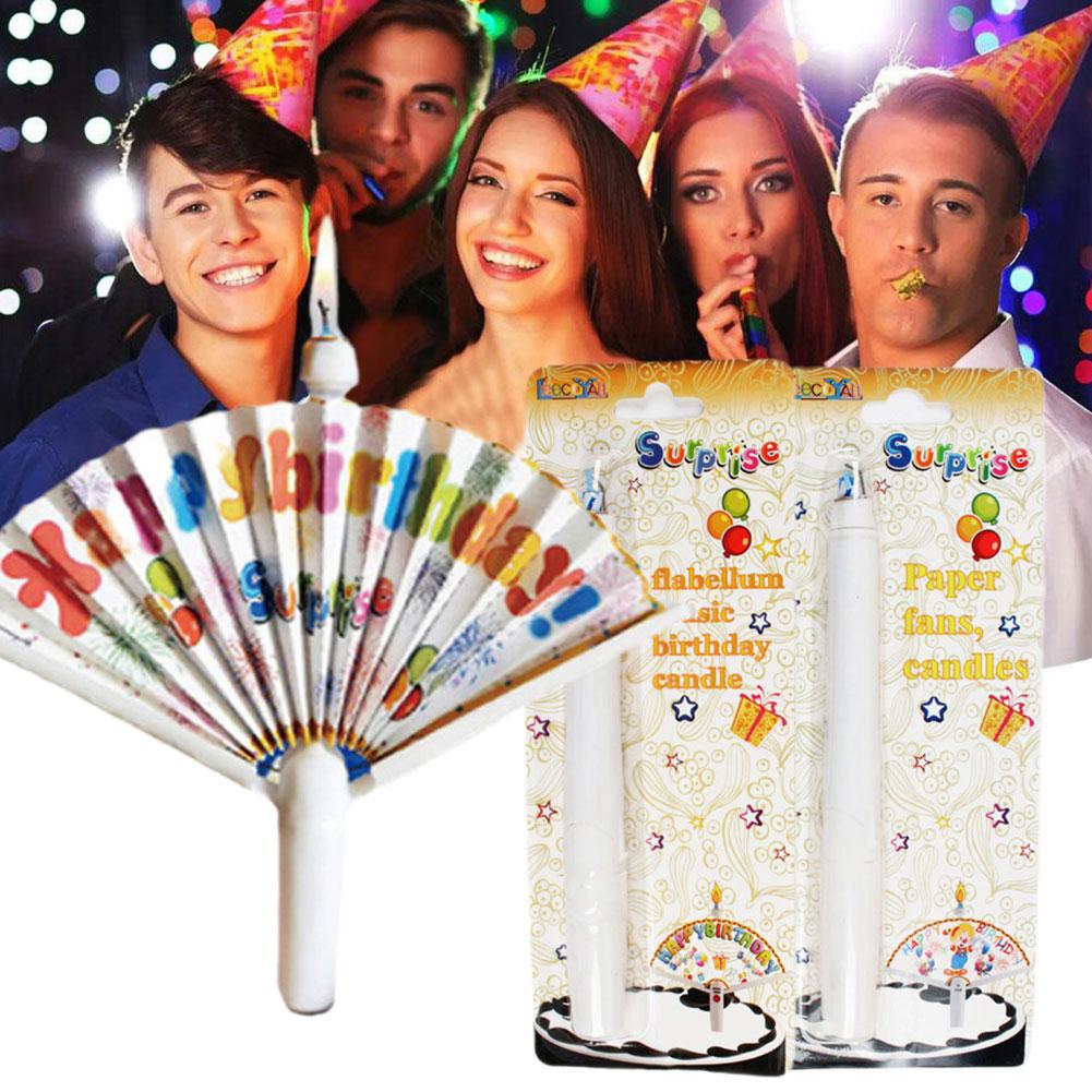 1PC Creative Surprise Fan Birthday Candle Birthday Birthday Decoration Decor Party Candle Candle Cake Clown Cake Happy