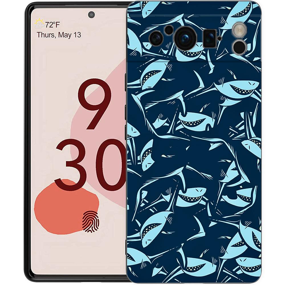 

Чехол для телефона Google Pixel 10 9 8 7 6 7A 6A Pro Ударопрочный Мягкий ТПУ 10 9 Pro XL Корпус Capas Fundas Рисунок Акулы на побережье Pixel 8 A