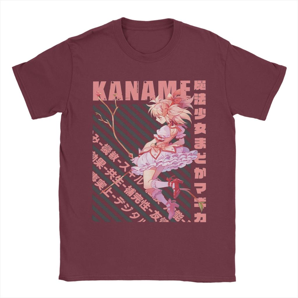 Mahou Shoujo Madoka Unisexs T Shirt Madoka Magica Anime Tee Shirt Short Sleeve Round Collar TShirts 100 Cotton Big Size Clothes