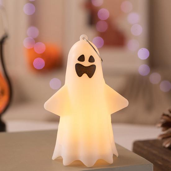 Halloween Spøkelseslys Skummelt Spøkelsesdekorasjon Lysende Spøkelsespynt Hengende Lys for Bord Kaminhylle Veggdekorasjon