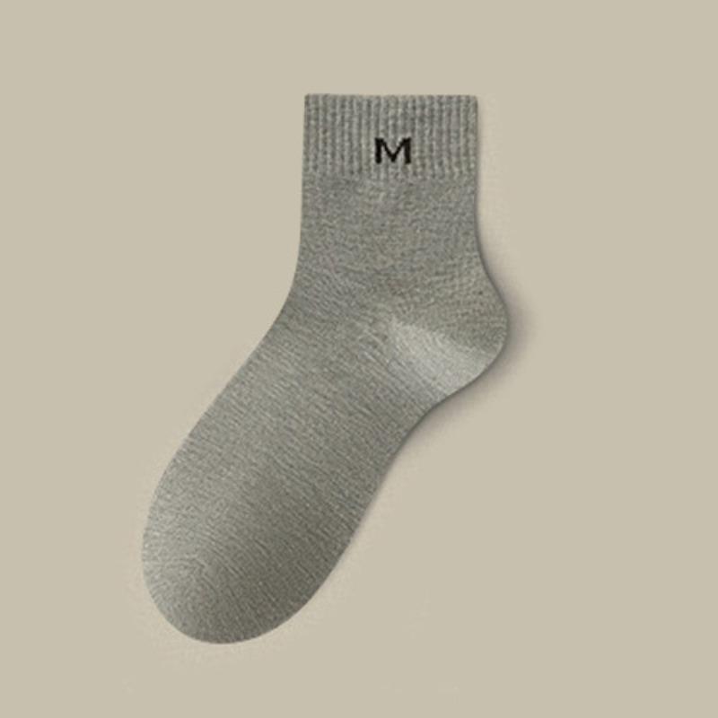 Men's Spring and Summer Pure Color All Kinds of Casual Letter Tube Socks