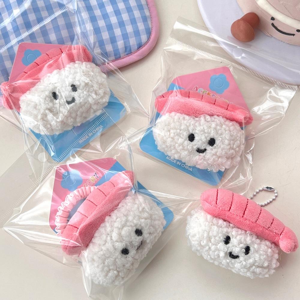 2 Pcs Cute Shrimp Rice and Vegetable Roll Doll Versatile Backpack Pendant Cartoon Sushi Doll Key Chain