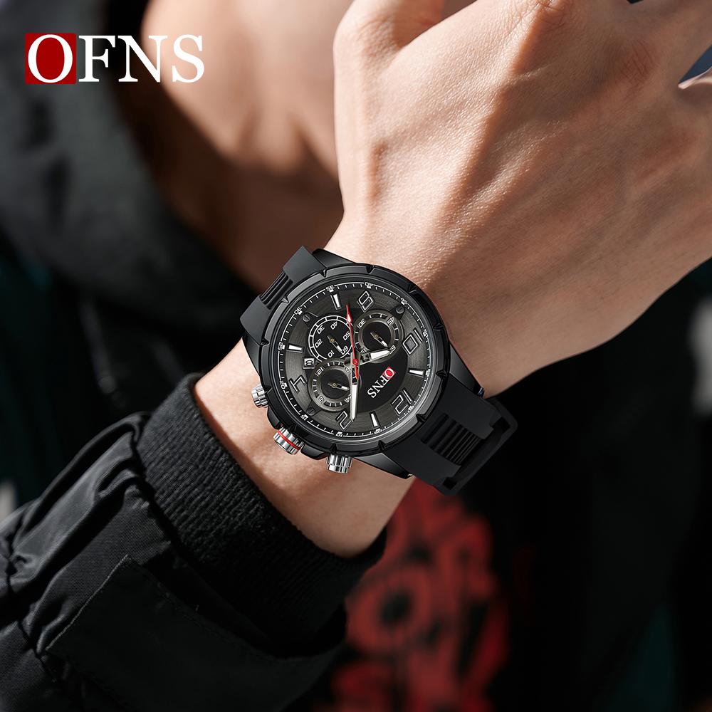 Fashion Three Eye Six Needle Men's Quartz Watch Multi Functional Waterproof Night Light Calendar Male Wristwatches