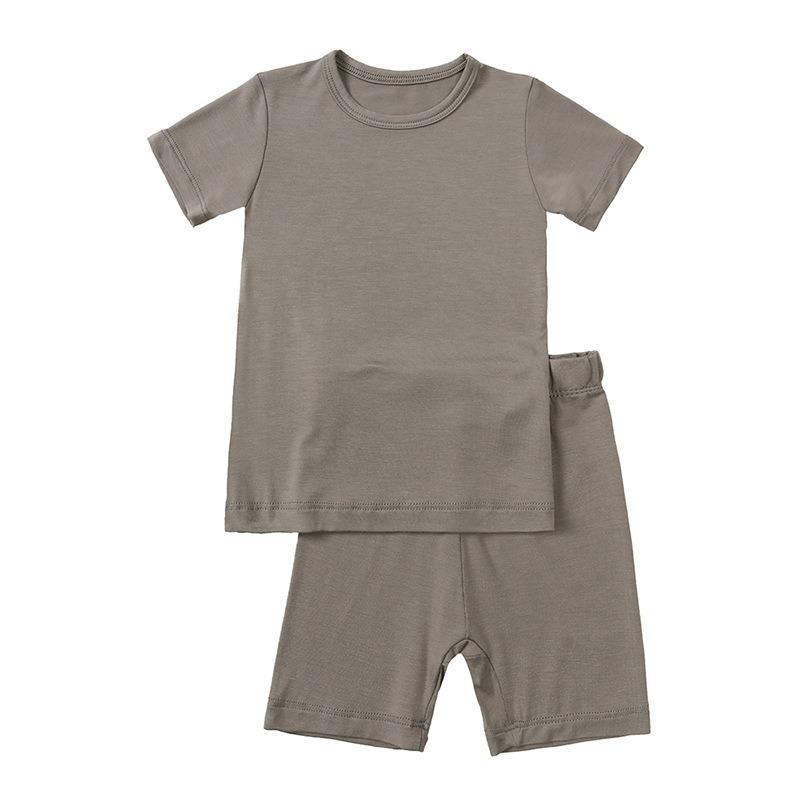 Bamboo Fiber Kids Boys Girls Clothes Set Breathable Pajamas Short Sleeve Top+Shorts Baby Loungewear Children's Sleepwear