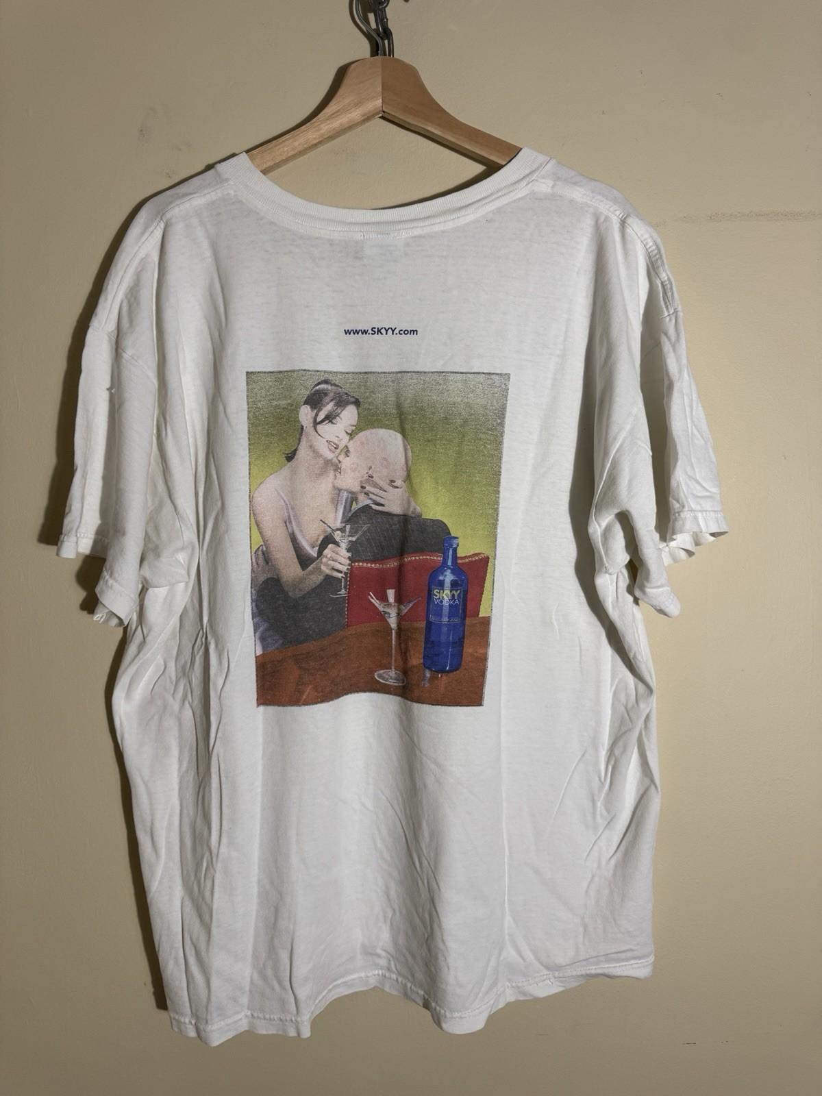 Vintage Rare Vodka Promo Pin Up Kinky T White XL Unisex T-Shirt XXXXL