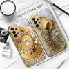 Golden horse sculpture For Samsung A 01 52S A04 A05S A10 A12 A13 22 23 24 36 42 M02 Note 10 20Ultra 8 9 Golden glass phone case