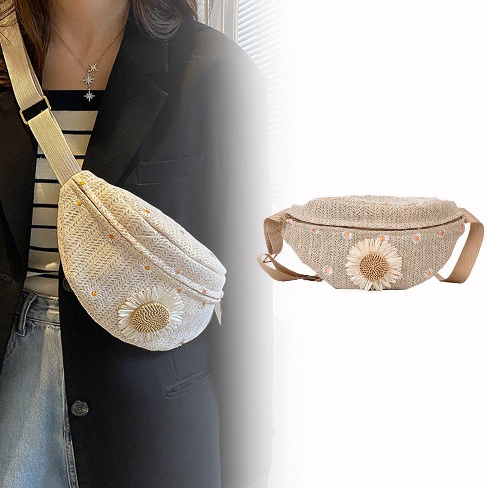 

Летняя соломенная поясная сумка Daisy Fanny Pack Модные сумки через плечо через плечо