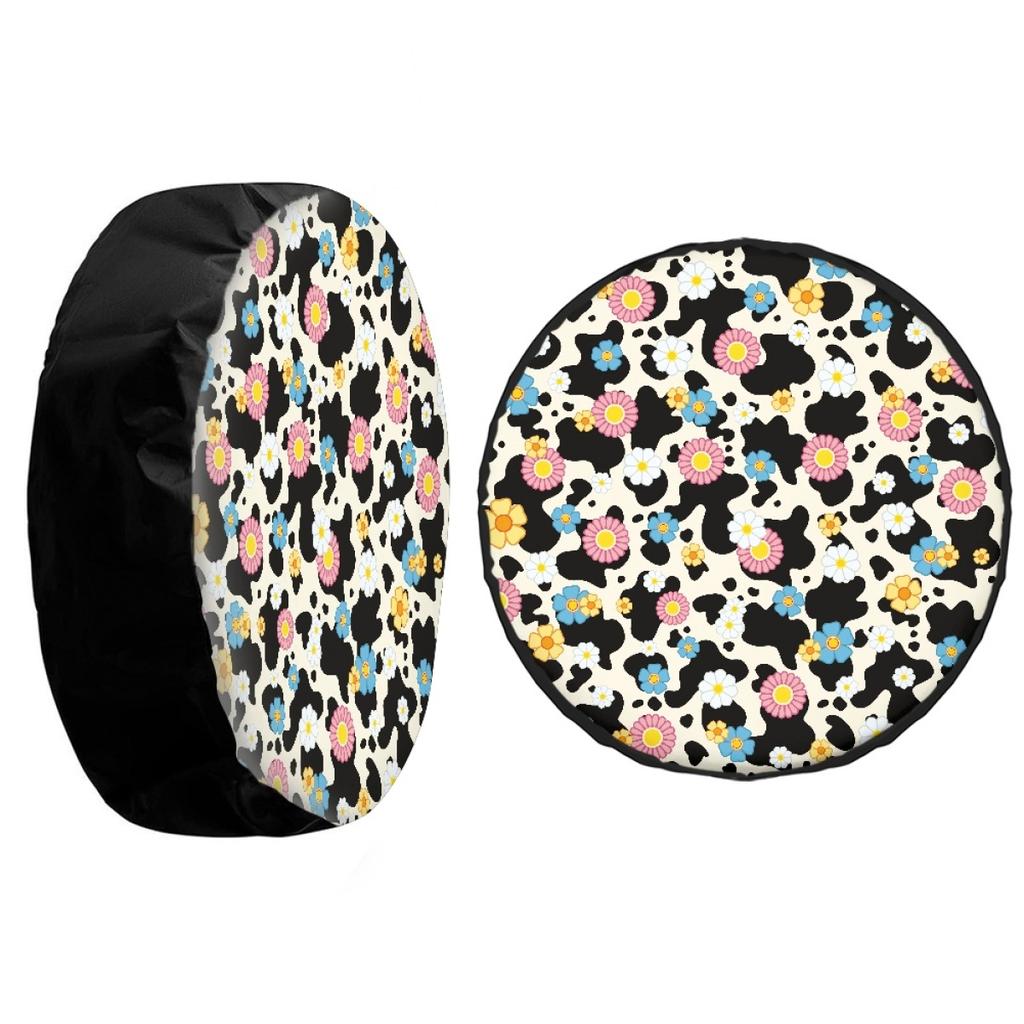 Plant Print Element Pattern Auto Parts Spare Tire Cover Weatherproof Tire Cover