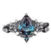 New Fashionable Ring Set, Floral Design, Blue Ring for Women, Stackable, Stylish, and Exudes a Sense of Understated Luxury