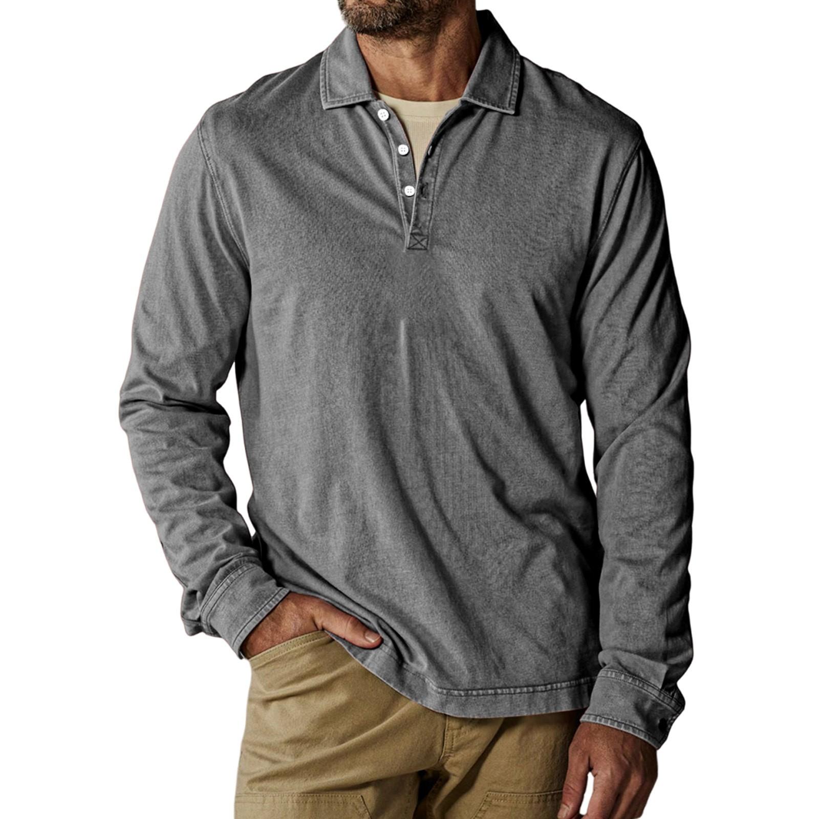 

Мужская свободная повседневная толстовка с длинными рукавами, лацканами и застежкой-молнией M