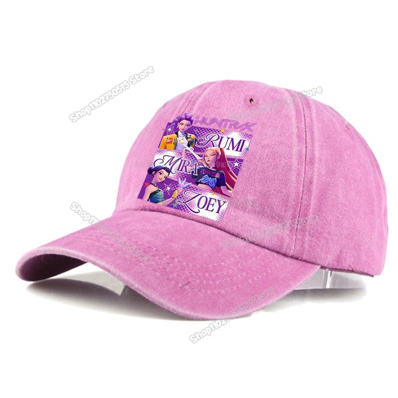 KPop Demon Hunters Retro Washed Baseball Caps for Women Girl  Snapback Sunhats Outdoor Travel Sunshade Peak Cap Hip Hop Dad Hat
