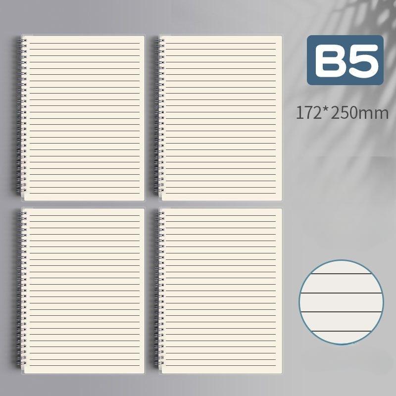 1pcs B5 Rollover Coil Notebook Thickened Pp Notepad A5 Large Transparent Horizontal Line Grid Present Junior High School Student Present