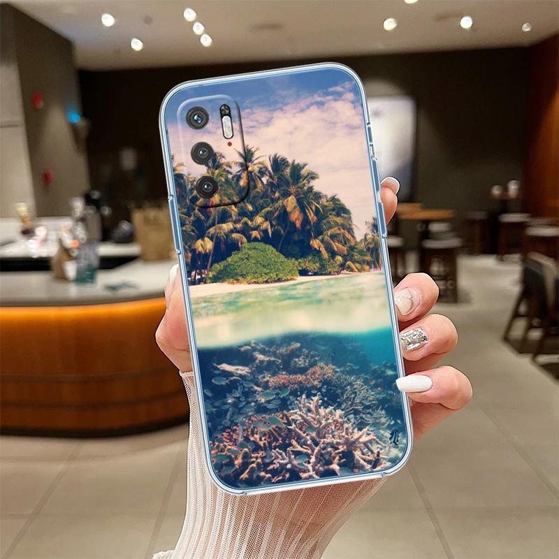 

NH8 Beach Aloha Tree Summer Transparent Phone Case for Motorola Moto G7 G8 G9 G84 G85 G73 G24 G15 Z2 Play Power Plus Motorola Moto G15