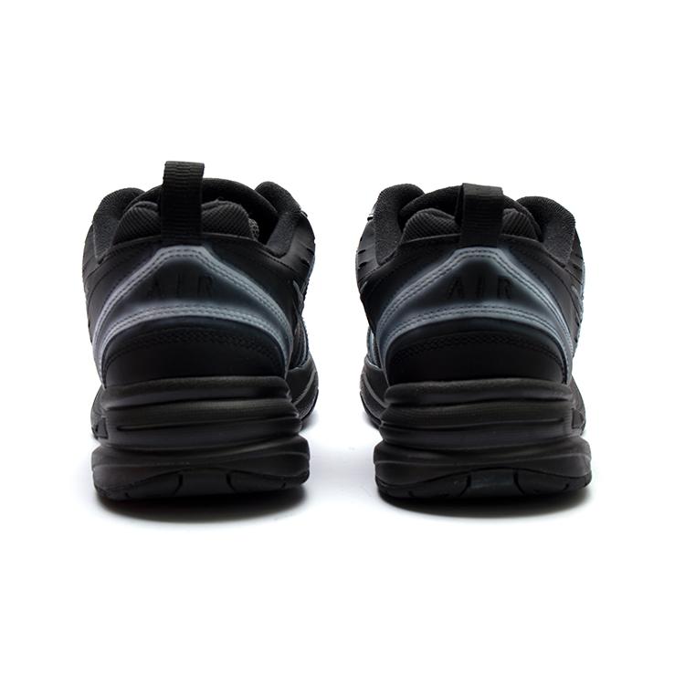 Nike Air Monarch 4 Textile, Leather Low Top Chunky Sneakers Unisex Black Silver 415445-001(Team15-)