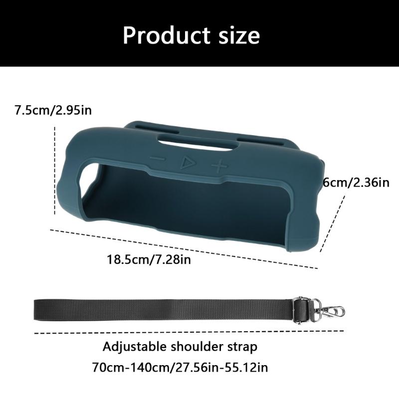 Silicone Protective Case for Flip 7 Speakers with Shoulder Straps, Dustproof and Shockproof Speakers Guard