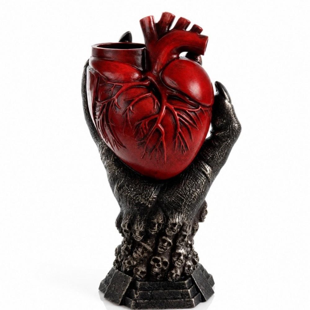 Nordic Style Resin Vase Heart-shaped Flower Pot Heart-shaped Vase Halloween Decor