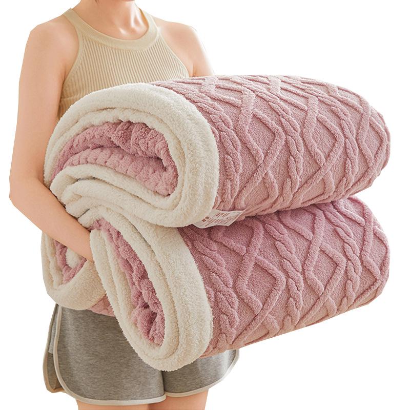 Coperta Tuff in Pile Corallo - Coperta Invernale Spessa e Calda per Pisolini in Ufficio o Divano/Letti