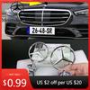 Samolepka na auto 1ks 44mm 3D kovová modrochromová hvězda logo emblém odznak na kapotu pro Mercedes Benz W202 W203 W204 W208 W210 W220 W2