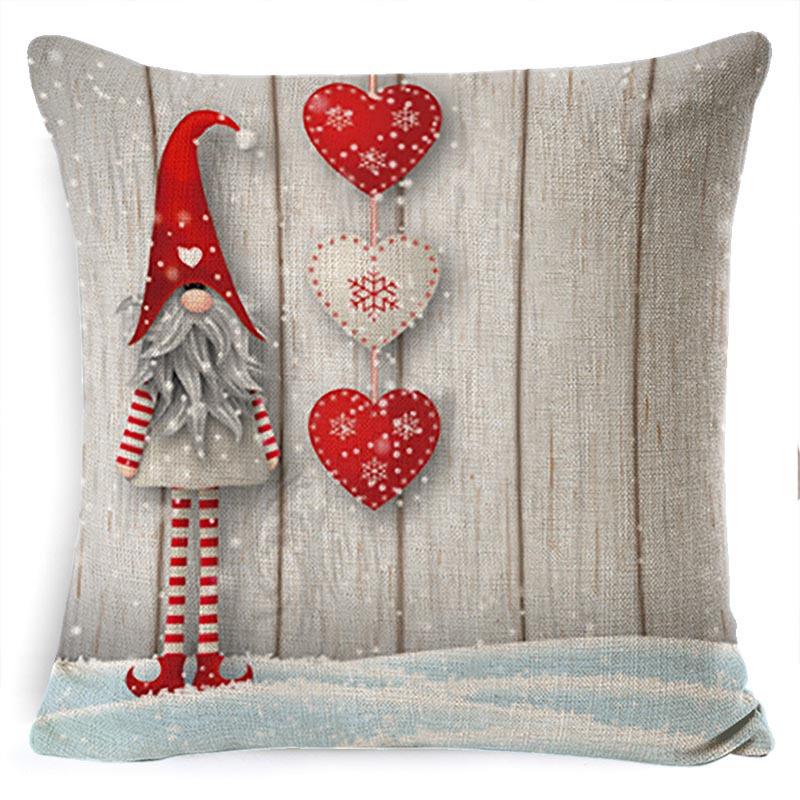 Pillow Cushion Cover Linen Santa Claus Pillow Cover Linen Material