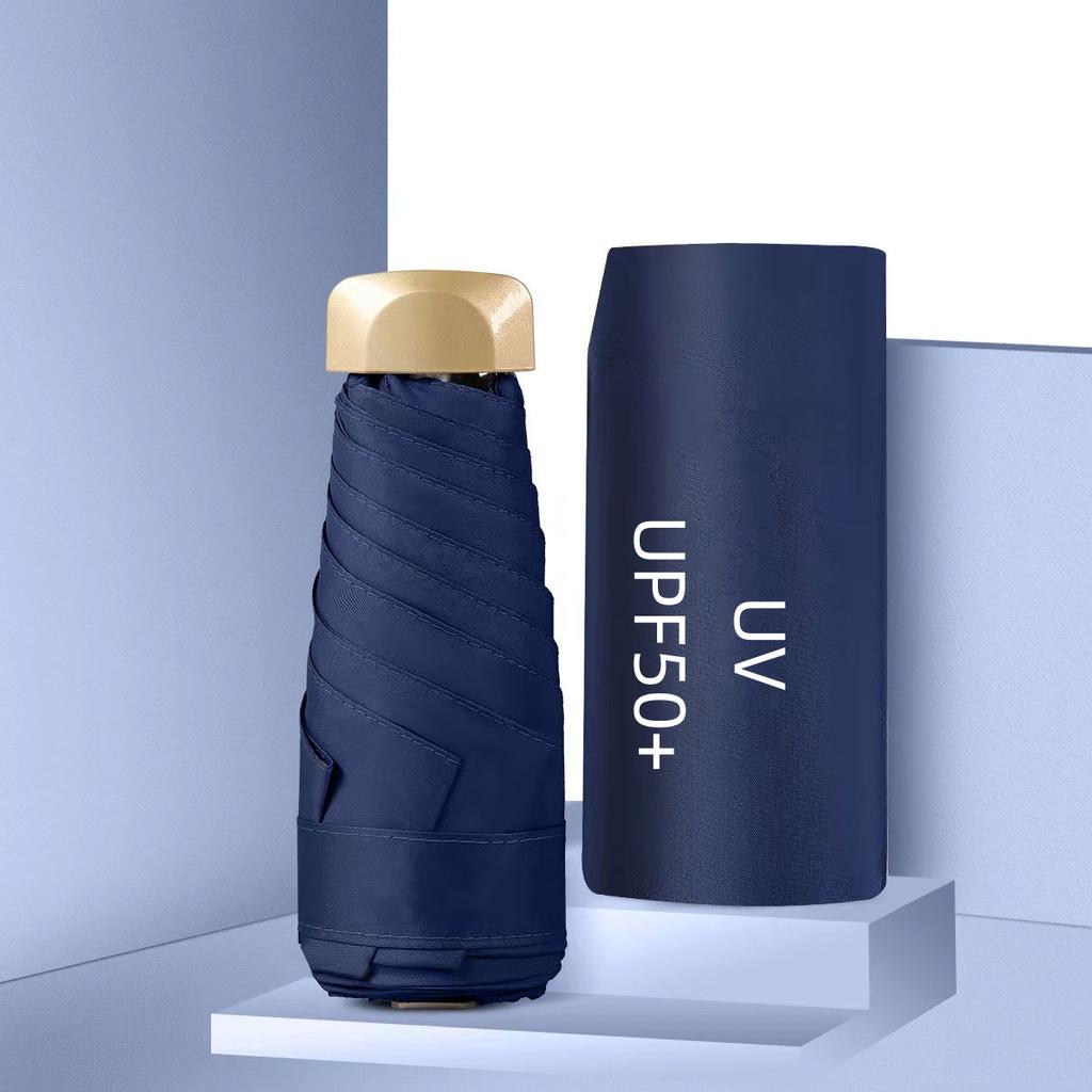 Sombrilla Mini UPF50+ Paraguas de Bolsillo Pequeño Paraguas de Viaje para Lluvia Paraguas Plegable de Vinilo Protección UV Parasol de Bolsillo Parasol Cápsula