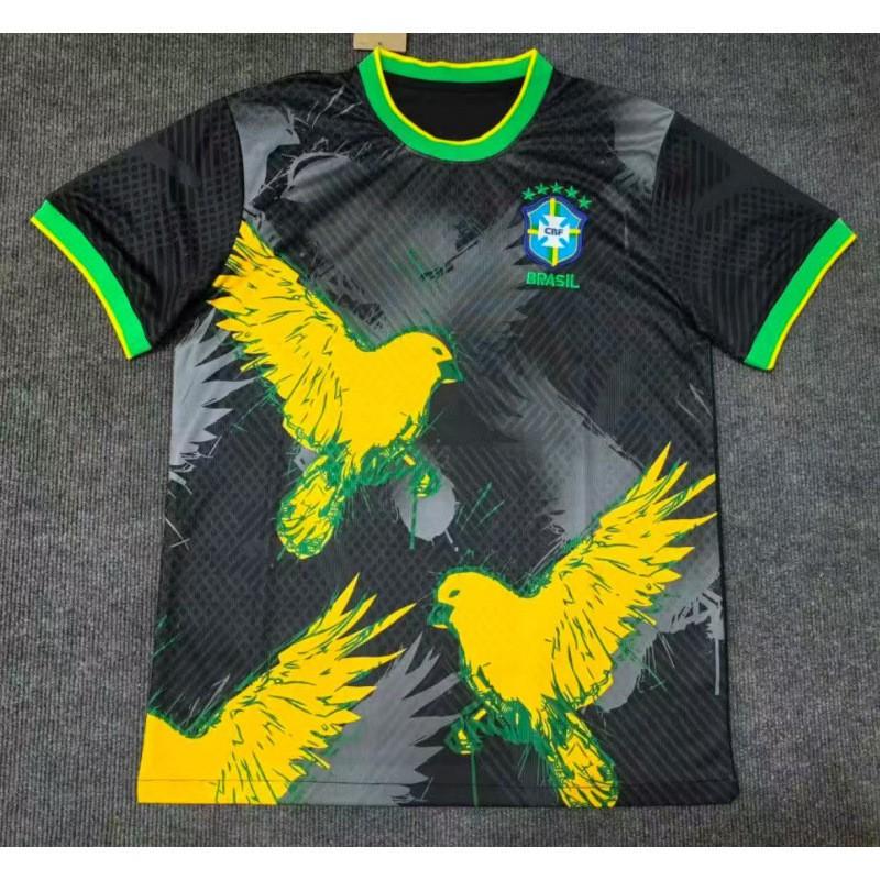 Brazil Training Football Jersey Fans Edition Short Sleeve Soccer Shirts Unisex Women