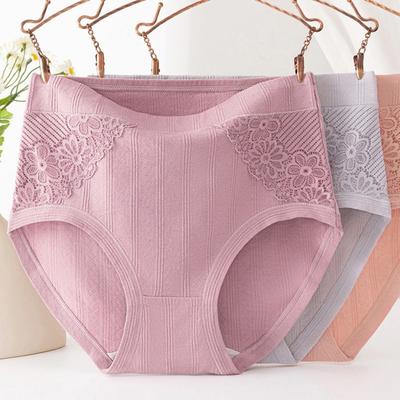 Damen Baumwoll Stretch Höschen Hoher Bund Bauchkontrolle Unterwäsche Damen Weiche Spitze Hipster Voll Bedeckende Slips