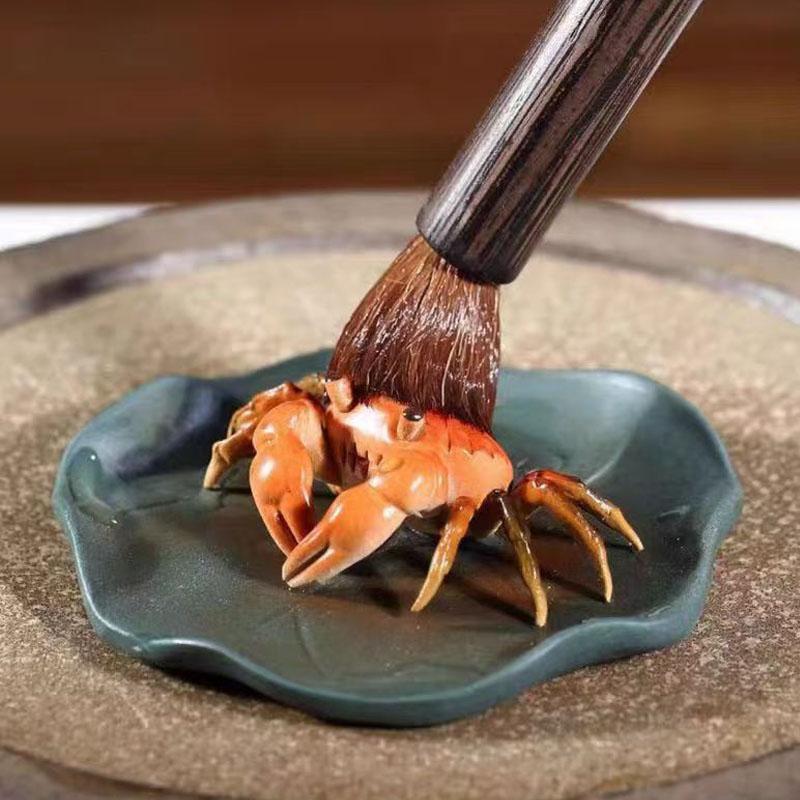 Purple Clay Tea Pet Model Crab Tea Pet Color Changing Figurine Yoga Room Shelf Table Decoration Decorative Clay Tea Pet