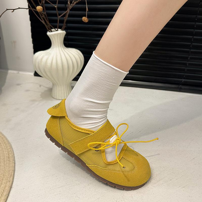 French shallow mouth Mary Jane shoes women's 2025 summer new versatile hollow sports casual fashion ballet shoes