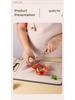304 Stainless Steel & Titanium Antibacterial Cutting Board - Thickened Design for Fruits, Vegetables, Wheat Straw Material.