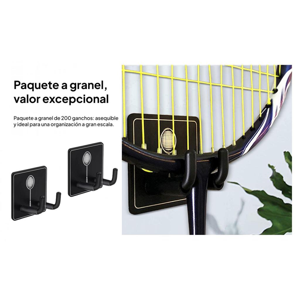 2x Wall Mounted Racket Rack Badminton Hook Storage Organizer Tennis