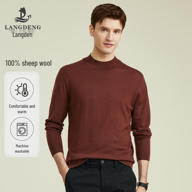 Men s Round Neck Wool Knit Sweater XL