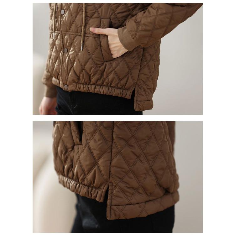Short Winter Down Coat for Women Hooded Lightweight Puffer Jacket Fashion Casual Cotton Coat