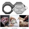Hexagon 20.5mm Diameter 10x Loupe Triplet Gemstone Magnifier Diamond Grading Eye Magnifying Jewelry Identification Tools Lysuz
