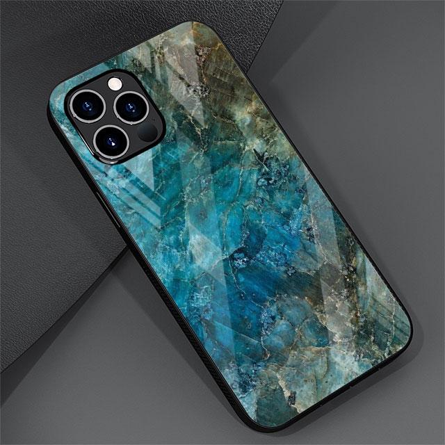 Luxury Marble Pattern Glass Case For Apple iPhone 13 Pro 11 14 12 7 8 Plus SE 2022 XR X XS Max 6 6S Tempered Phone Cover