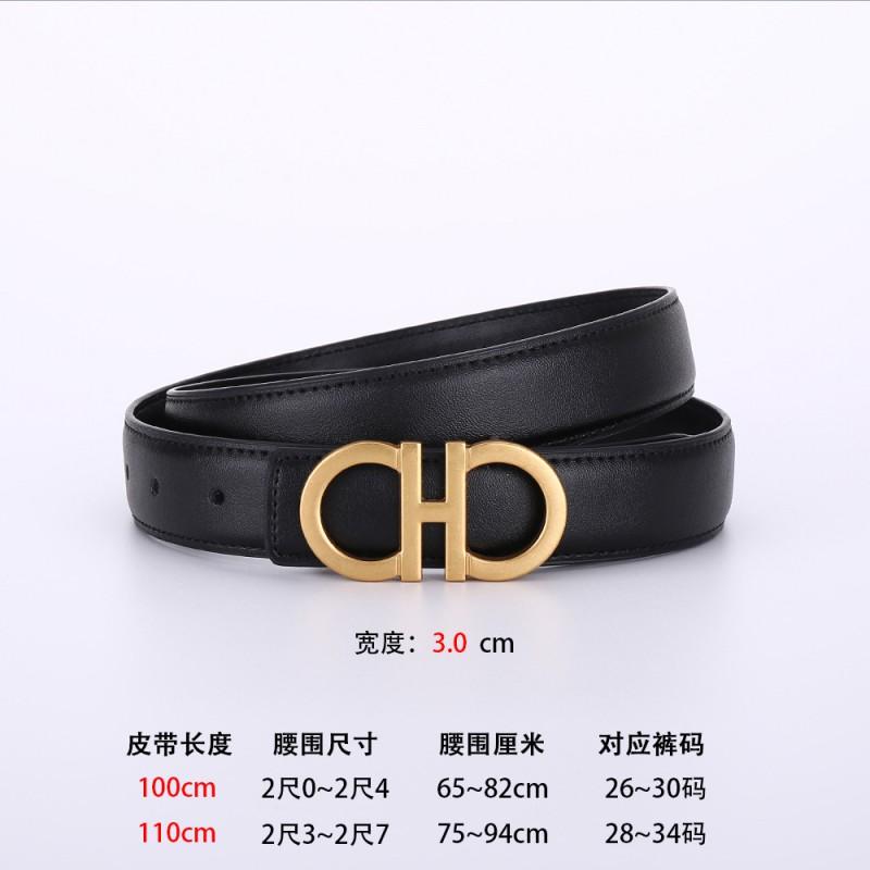 Womens Genuine Leather Belt With Zinc Alloy 8-Shape Buckle Jeans Casual Pants Stylish Waistband