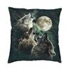 Custom Wolf Tree Pillow Case 45X45Cm Decoration Kawaii Animal Cushions For Sofa Square Pillowcase
