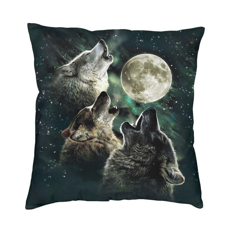 Custom Wolf Tree Pillow Case 45X45Cm Decoration Kawaii Animal Cushions For Sofa Square Pillowcase
